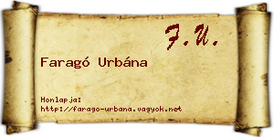 Faragó Urbána névjegykártya
